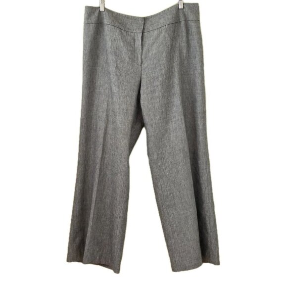 Kasper Dress Pants Womens 18 Heathered Gray Linen Blend Lined Slacks Career VTG - Picture 1 of 16